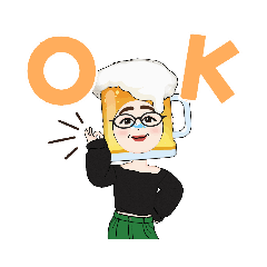 [LINEスタンプ] ビール大好きオバチャン