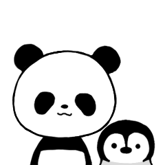 [LINEスタンプ] あいさつするパンダとペンギン