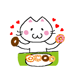 [LINEスタンプ] シロネコ食べ物スタンプ