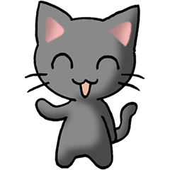 [LINEスタンプ] 猫ねこにゃんこ その1N（黒）日常会話