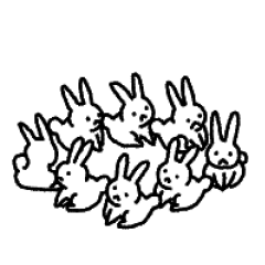 [LINEスタンプ] ▶︎動く！小さいウサギがいっぱい