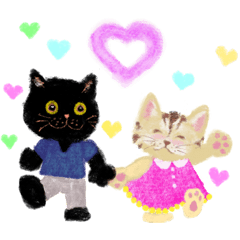 [LINEスタンプ] 猫のカップルのLove life！