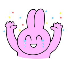 [LINEスタンプ] 目の奥が笑っていないピンクのうさぎさん