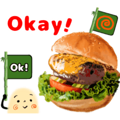 [LINEスタンプ] 人気の食べ物スタンプに一言英語の日常会話