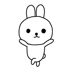 [LINEスタンプ] しろいうさぎ（ふつう）