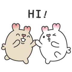 [LINEスタンプ] ハート耳うさぎ- パールとミルクティー