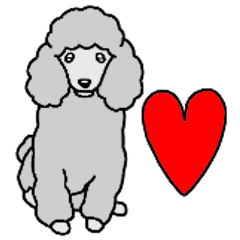 [LINEスタンプ] 犬種別トイ・プードル(英語Ver)シルバー