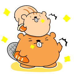 [LINEスタンプ] 仲良しげっしるい！りすっち＆びばっち！