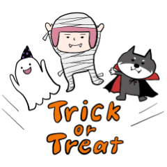 [LINEスタンプ] ハロウィンでヘルメット子ちゃん