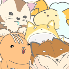 [LINEスタンプ] ほのぼのず。  猫,羊,りす,犬としば