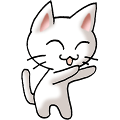 [LINEスタンプ] 猫ねこにゃんこ その5（白）連絡（社内）