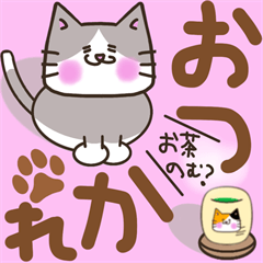 [LINEスタンプ] よく使う挨拶 色んな柄の猫【味のある顔】