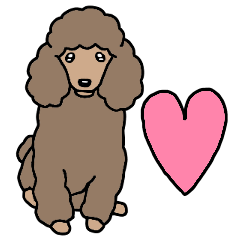 [LINEスタンプ] 犬種別トイ・プードル(英語Ver)ブラウン