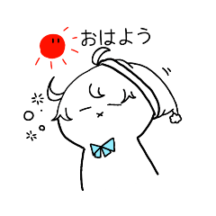 [LINEスタンプ] 水色リボン