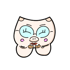 [LINEスタンプ] メガネをかけたお母さんブタ