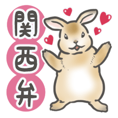 [LINEスタンプ] 兎・うさぎ・ウサギさん1 関西弁(大阪府)の画像（メイン）