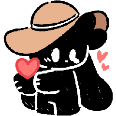 [LINEスタンプ] 黒い落書きウサギ