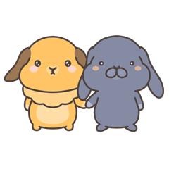 [LINEスタンプ] たれみみうさぎのみかん＆らいむ01