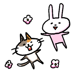 [LINEスタンプ] 褒めて労う鹿児島県の陽気なネコとウサギ♪