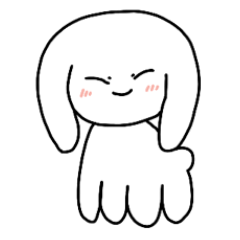 [LINEスタンプ] ながいおみみのうさぎ