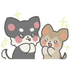 [LINEスタンプ] ちわわのもなかとむぎ。