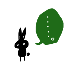 [LINEスタンプ] クロうさぎのシンプルな日常。