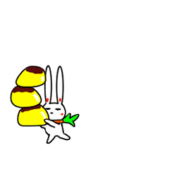 [LINEスタンプ] 動くうさぎと食べ物のスタンプ