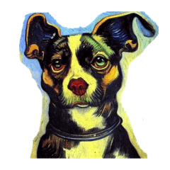[LINEスタンプ] 犬の油絵スタンプ ver1の画像（メイン）