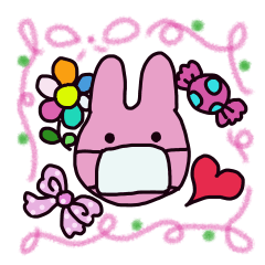 [LINEスタンプ] かわいいマスクうさぎ