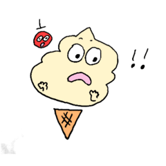 [LINEスタンプ] ソフト・クリーム（さくらんぼ付）