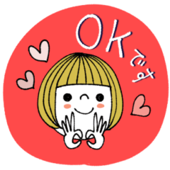 [LINEスタンプ] mottoの大人ぱっつんボブ♡