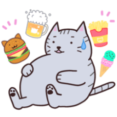 [LINEスタンプ] 食いしん坊にゃんず