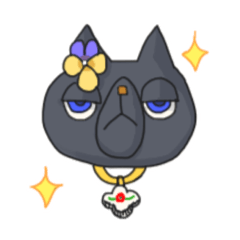 [LINEスタンプ] 猫ブローチ＆チャーム【黒猫】イラスト