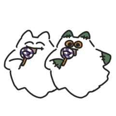 [LINEスタンプ] ばけねこ クロスとパッチ