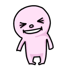 [LINEスタンプ] 顔だけ笑うピンク