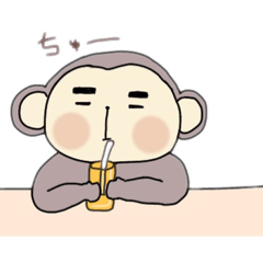 [LINEスタンプ] 眉の太いお猿さん