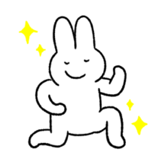 [LINEスタンプ] うごく！むくちなうさぎ